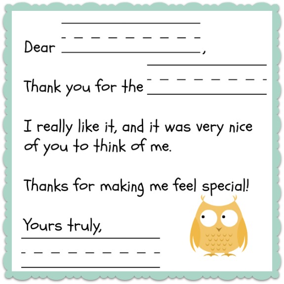 Thank You Note Template For Students